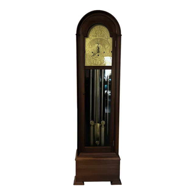 1915 Herschede Hall Walnut Grandfather Tall Clock 5 Chimes For Sale