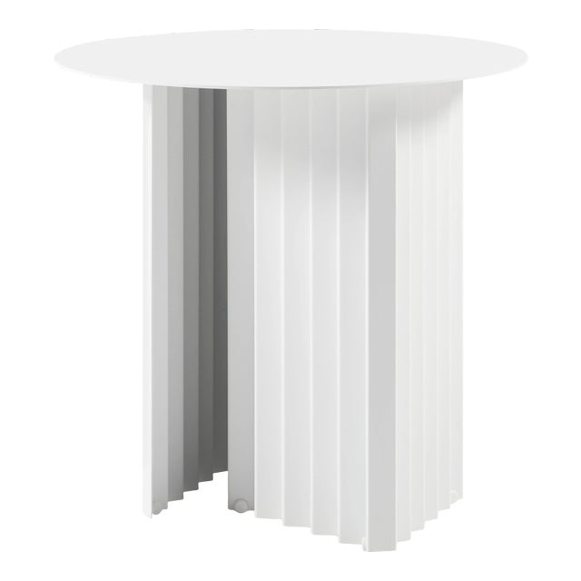 RS Barcelona Plec Round Steel 50 Table, White For Sale