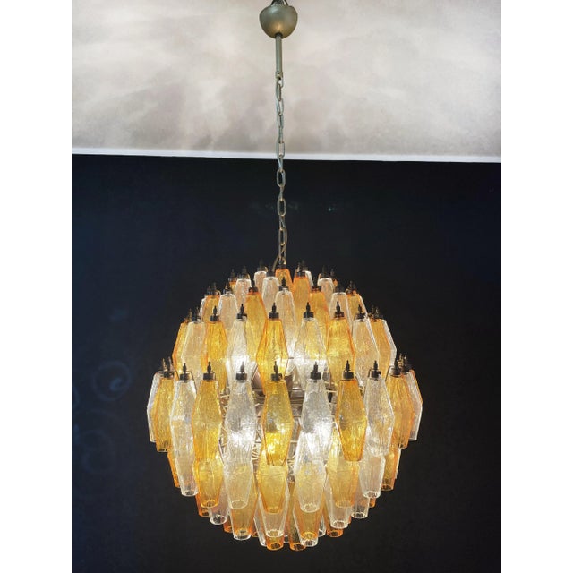 Orange Spherical Murano Glass Chandelier, 1981 For Sale - Image 8 of 18