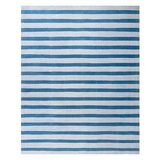 Doris Leslie Blau Vintage Indian Dhurrie Striped Rug For Sale