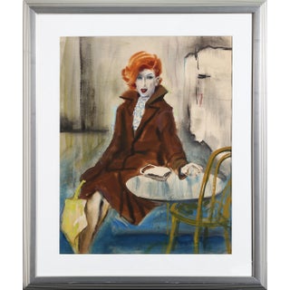 Marshall Goodman Red-Haired Woman in a Cafe Circa 1975 For Sale