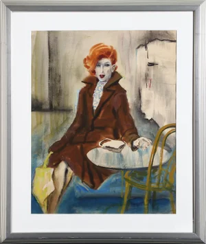 Marshall Goodman Red-Haired Woman in a Cafe Circa 1975