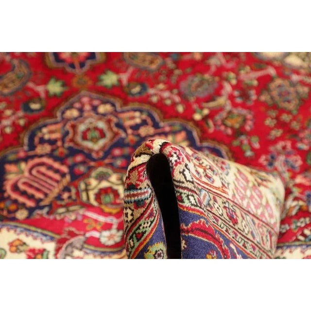 Middle Eastern Hand-Knotted Tabriz Rug For Sale - Image 9 of 11
