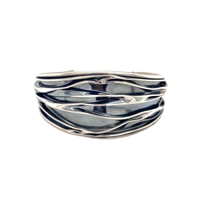 Artisan Designed Modern Sterling Silver Cuff Bracelet For Sale - Image 4 of 4