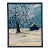 Vintage Scandinavian Modern Folk Art Winter Landscape Expressionist Original Framed Oil Painting For Sale