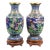 Pair of Late 20th Century Palatial Blue Chinese Cloisonne Enamel Vases With Peacocks For Sale
