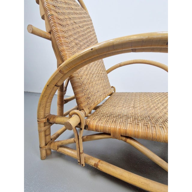 Vintage Extendable Garden Deck Chair in Rattan, 1960 For Sale - Image 18 of 18