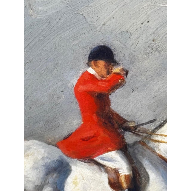 Raoul Millais Hunting Painting, English Fox Hunt Scene, Grey Horse Scarlet Huntsman With Hounds, Sussex Sporting Art For Sale - Image 4 of 18