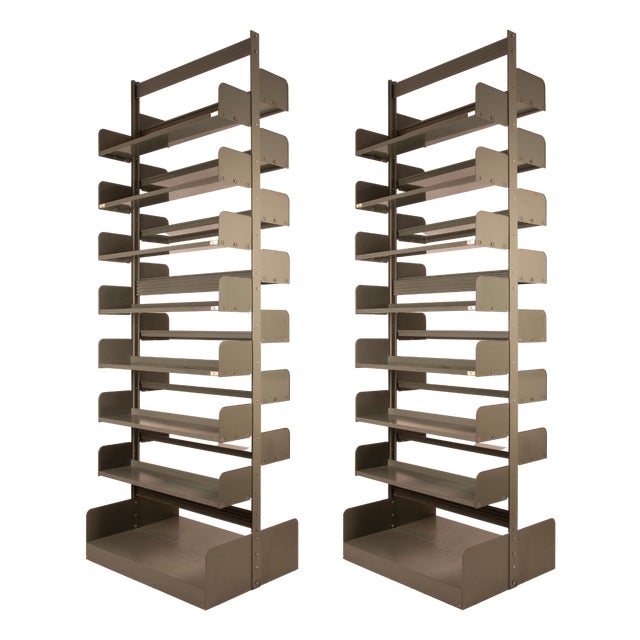 Large Congress Bookcases by Lips Vago for Leon Phillips, 1960s, Set of 2 For Sale