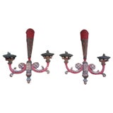 18th Century Italian Polychrome Sconces-A Pair For Sale