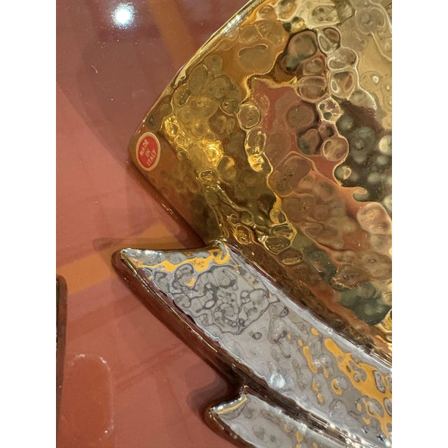 Ceramic and Golden Wall Lamps, 1970s, Set of 2 For Sale - Image 6 of 10