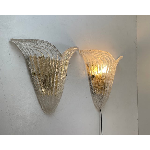Mid-Century Modern Murano Graniglia Wall Lamps by Italamp, Italy, 1980s, Set of 2 For Sale - Image 3 of 16