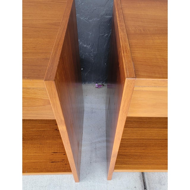 Teak Danish Modern Night Stands - A Pair For Sale - Image 12 of 14