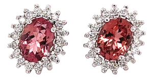Natural Tourmaline Diamond Earrings 14k Gold 1.94 TCW Certified