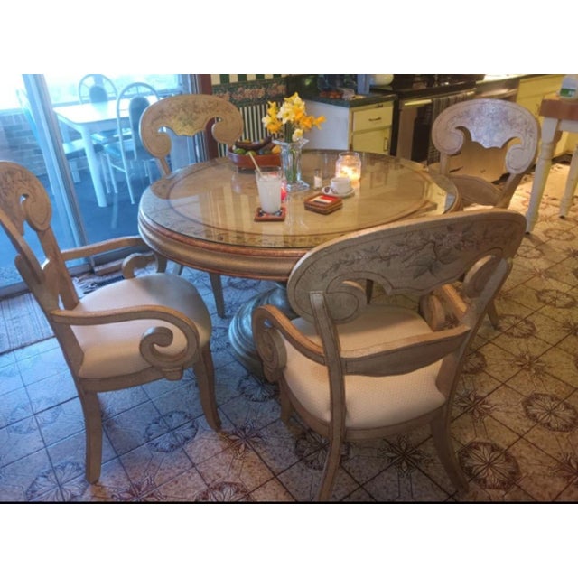 Vintage Pulaski Furniture Hand Painted Dining Set For Sale - Image 11 of 18
