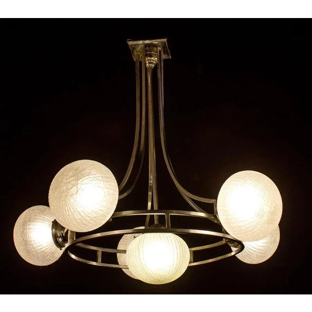 Gino Sarfatti Mid-Century Chrome & Murano Glass Chandelier Attributed to Gino Sarfatti, 1960s For Sale - Image 4 of 14