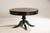 Neoclassical Style Round Black Wood Table with Leather Top, 1950s For Sale - Image 10 of 11