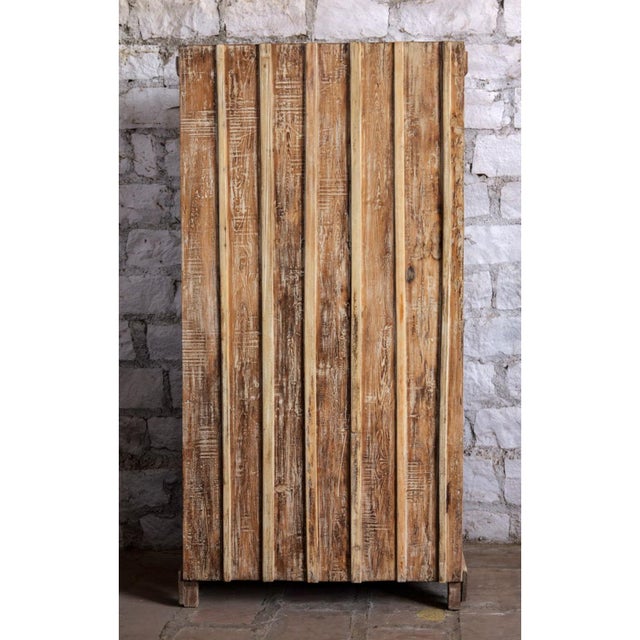 Antique Hand-Carved Armoire Cabinet | Ornate Vintage Accent Storage Furniture 77x38 For Sale In Orlando - Image 6 of 7