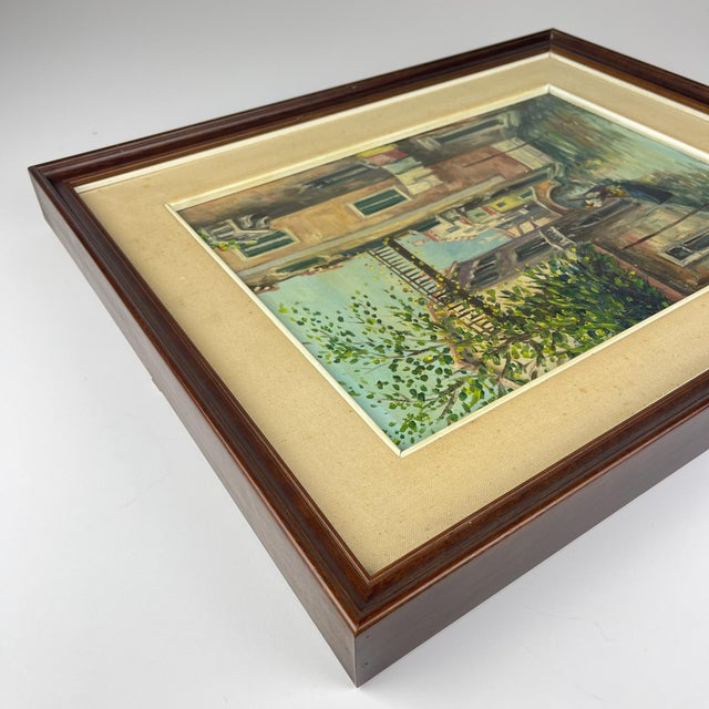 Blue Italian Artist, Venice Canal, Original Oil Painting, 1960s, Framed For Sale - Image 8 of 18