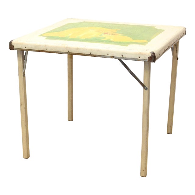 1930s Americana Cat Art | Samson Folding Card Table For Sale