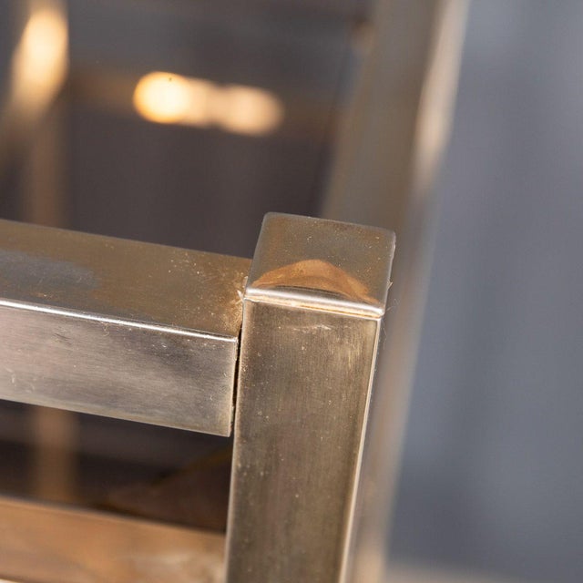 20th Century Italian Brass & Smokey Glass Etagere Shelves, 1970s For Sale - Image 6 of 14