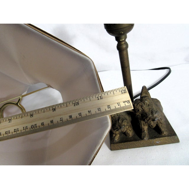 Vintage Iron Scotty Dog Lamp + Shade Electric Table Lamp For Sale - Image 12 of 14