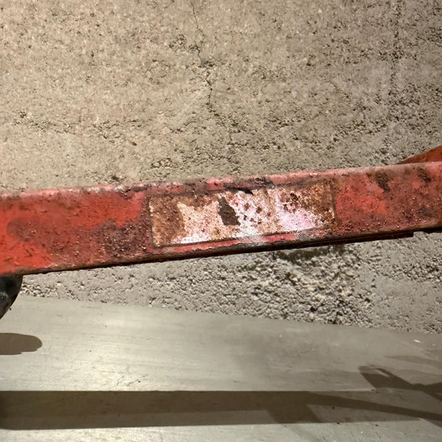 Metal Vintage 1940s–1950s Structo Pressed Steel Orange Road Grader Toy For Sale - Image 7 of 12