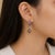 Modern 18K White Gold Princess Cut Sapphire Grey Tahitian Pearl Dangle Drop Earrings For Sale - Image 3 of 3