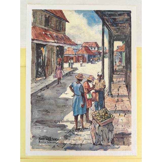 Portfolio by Pamela Wright “St John Antigua” Set of 4 Color Lithographs on Heavy Paper in Art Presentation Folder For Sale - Image 11 of 12