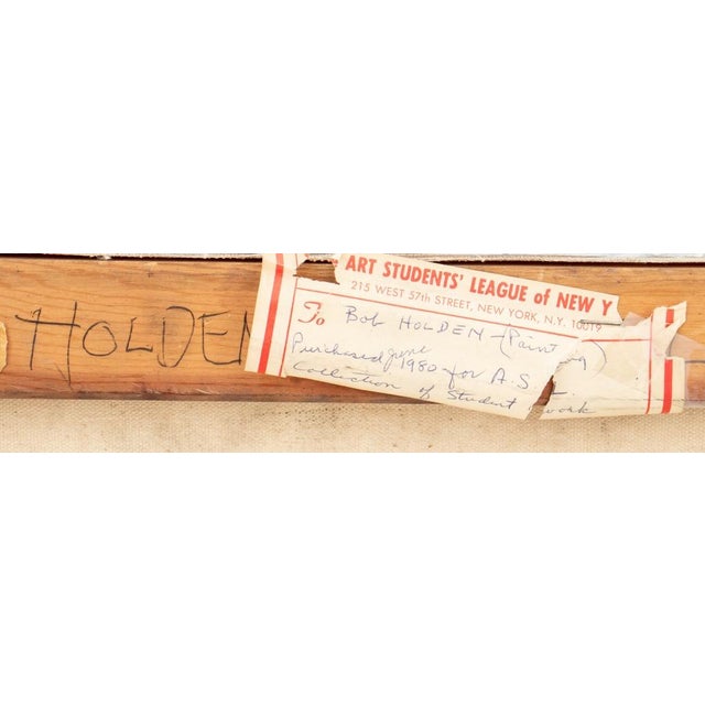 Contemporary Robert Holden "Seated Man" Oil on Canvas For Sale - Image 3 of 4