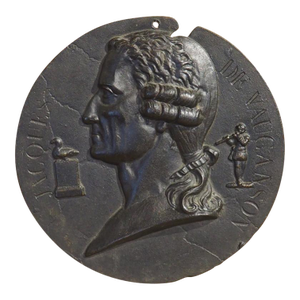 19th Century French Cast Iron Profile of Jacques De Vaucanson, Diam. 9 Inches