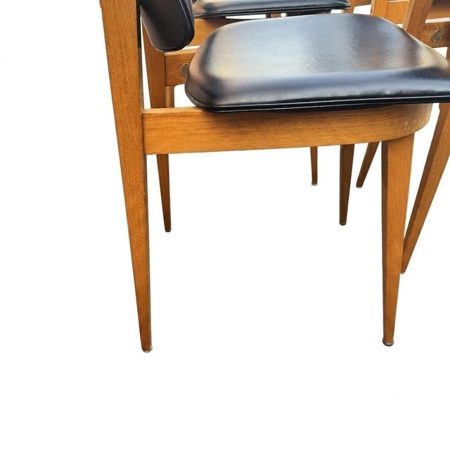 Wood Vintage Scandinavian Chairs in Leatherette, 1960s, Set of 6 For Sale - Image 7 of 16