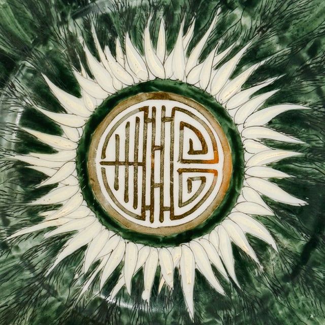 Ceramic 1960 Mid-Century Chinese Bok Choy Cabbage Leaf & Butterfly Plates - Set of 4 For Sale - Image 7 of 9