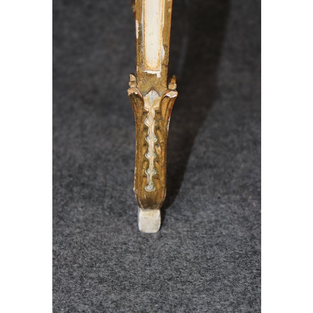 Italian Louis XVI Style Parcel Gilt Marble Top Console Table For Sale - Image 12 of 14