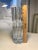 Mid-Century Modern Heavy Vertical Cut Crystal Vase. A stunning vase with architectural lines cut vertical with details for...