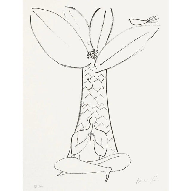 Pierre BONCOMPAIN The Flute-Player 1990 lithograph on Arches paper signed and numbered in pencil 16.1 x 12.2 in published...