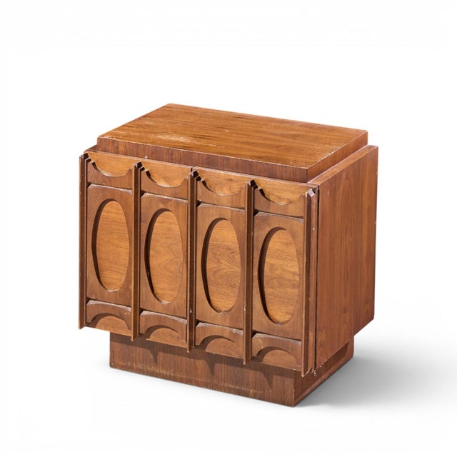 Tobago Brutalist Mid Century Walnut Nightstands - Pair For Sale - Image 11 of 11