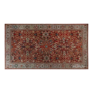 Antique Persian Sultanabad Red Handmade Wool Rug For Sale
