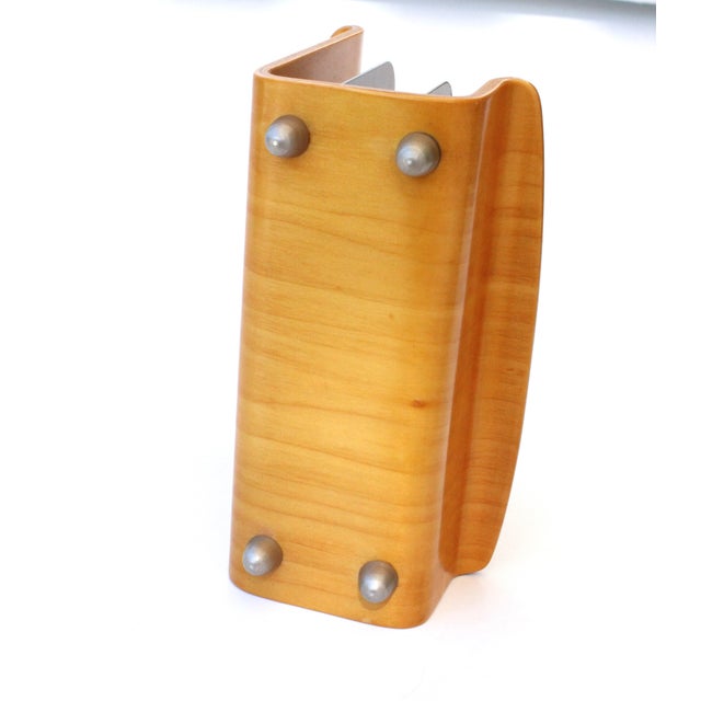 Michael Graves Signed Michael Graves Scandinavian Style/ Bent Wood Latter Holder Desktop For Sale - Image 4 of 5