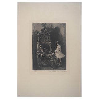 Paul Renouard, Ballerina and Her Master, 1893, Original Etching For Sale