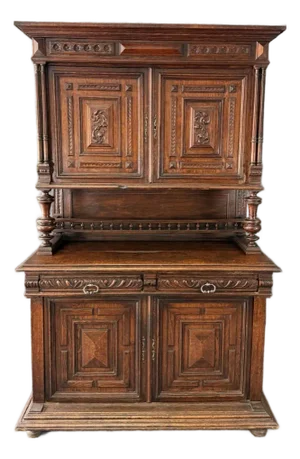 19th Century Belgian Oak Court Cupboard