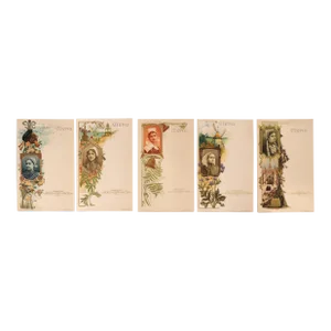1905 French Art Nouveau Biscuit Lu Collectable Postcards (Set of 5)