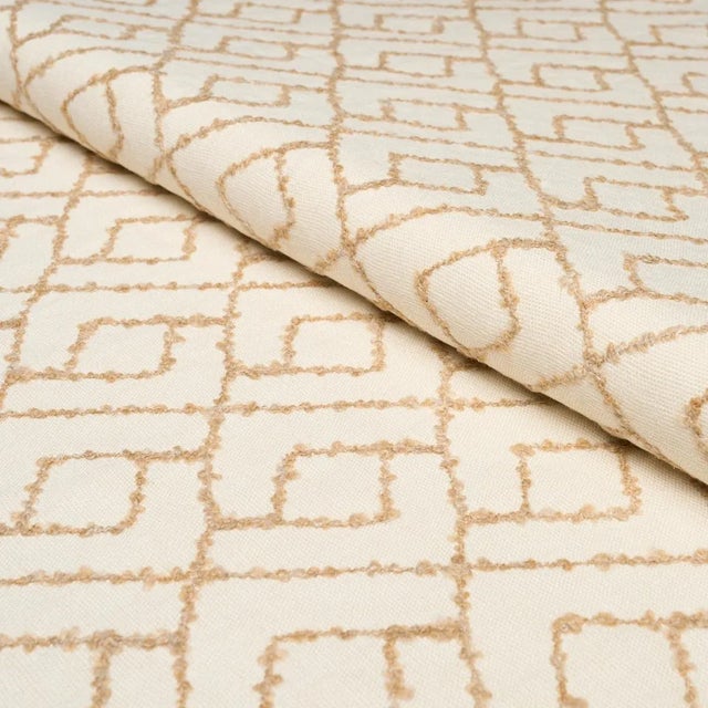 Schumacher SAMPLE - Schumacher Durant Embroidery Fabric In Ochre For Sale - Image 4 of 4