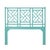 Transitional Chippendale Platform Bed Queen, Turquoise For Sale - Image 3 of 7