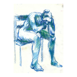 1960s Katherine Yares Female Nude Pastel Drawing