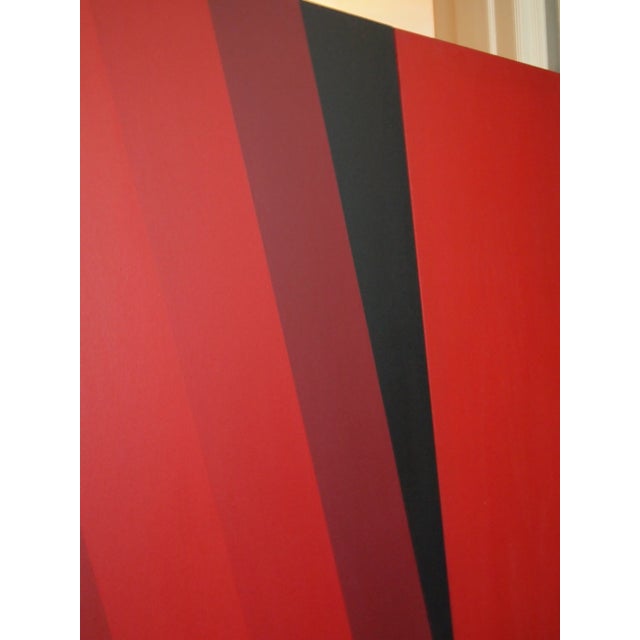 1972 Original Op Art Hard Edge Abstract Acrylic Painting on Canvas by Louis Comtois For Sale - Image 9 of 13
