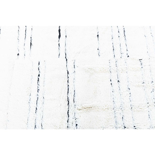 Modern Moroccan High-Low Wool Rug in Black and White by Doris Leslie Blau For Sale - Image 4 of 10