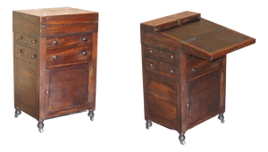 Antique Early Victorian Military Campaign Writing Slope Davenport Desk