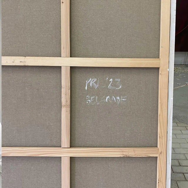 Textile Contemporary Abstract Mixed Media on Canvas Painting "Reconstruction of a Memory Ii" by Paul Landauer For Sale - Image 7 of 7