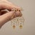 Not Yet Made - Made To Order Fleur De Lis Chandelier Earrings Studs With Citrine in Silver, Gold, A Pair For Sale - Image 5 of 6